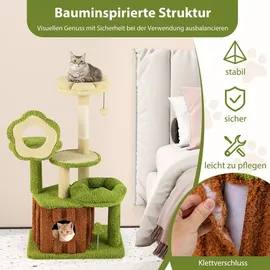 Costway Kratzbaum 55 x 40 x 100 cm grün-braun