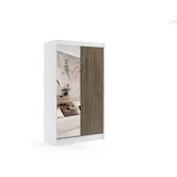 altdecor Kleiderschrank Vilan 120 x 215 x 61 cm Weiß/Eiche Wotan