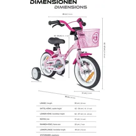 PROMETHEUS BICYCLES Hawk 12 Zoll RH 20 cm rosa/weiß