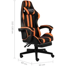 vidaXL 20532 Gaming Chair mit Fußablage schwarz/orange