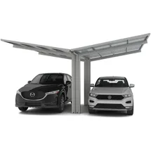 Ximax Carport Linea Typ 80 4,95 x 5,47 m Edelstahl-Look mit Regenrinne