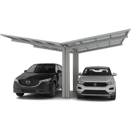 Ximax Carport Linea Typ 80 4,95 x 5,47 m Edelstahl-Look mit Regenrinne