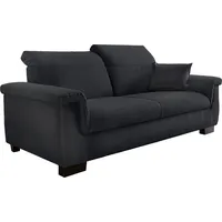 DOMO collection 2,5-Sitzer "Sully", schwarz, B:210cm H:84cm T:102cm, Luxus-Microfaser (100% Polyester);Kunstleder SOFTLUX;Luxus-Microfaser ALTARA NUBUCK (100% Polyester);Chenille (100% Polyester), Sofas, wahlweise mit Rückenverstellung