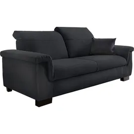 DOMO collection 2,5-Sitzer "Sully", schwarz, B:210cm H:84cm T:102cm, Luxus-Microfaser (100% Polyester);Kunstleder SOFTLUX;Luxus-Microfaser ALTARA NUBUCK (100% Polyester);Chenille (100% Polyester), Sofas, wahlweise mit Rückenverstellung