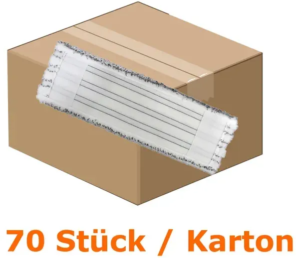 Wischmop Mopptex Super Eco grau weiss 50 cm Karton 70 Stück, passend für alle gängigen Klapphalter mit Tasche