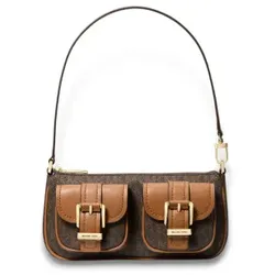 Michael Kors für Damen. 32S5GZCU1B Zoe kleine Tasche mit braunem Logo (OSFA), Lässig, Segeltuch