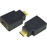Logilink AH0009 HDMI Adapter [1x HDMI-Stecker C Mini - 1x HDMI-Buchse] Schwarz vergoldete