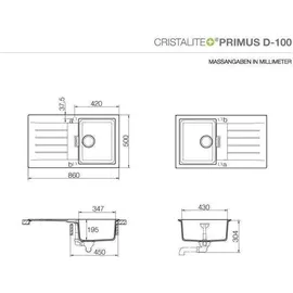 Schock Primus D-100 Einbau nero + Excenterbetätigung