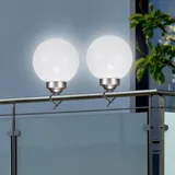MARELIDA LED Solar Kugellampe 2in1 4 kaltweiße LED - D: 15cm inkl. Clip und Erdspieß