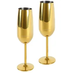 Echtwerk Sekt-/Champagnerkelch Set 2tlg - gold