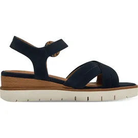 TAMARIS Damen Plateau Sandalen Leder Sommer; NAVY/blau; 37 EU
