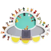 Todeco Tonie-Regal für Toniebox und 30-40 Tonie Hörfiguren, Magnetische Wandregal, Regal für Kinderzimmer für Jungen & Mädchen, UFO