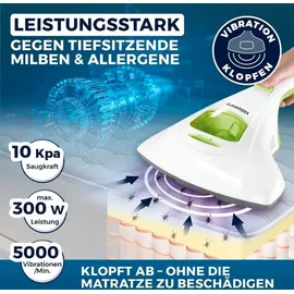 Clean Maxx CLEANmaxx Milben-Handstaubsauger UV-C Licht weiß/limegreen