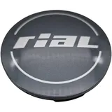 1X Rial Nabendeckel 64mm Graphit (N32) Logo Silber - Original Felgendeckel/Nabenkappe/Hubcap