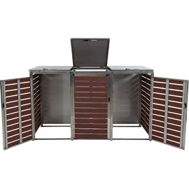 MCW Mülltonnenverkleidung K14 200 x 120 x 85 cm walnuss