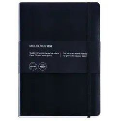 Miquelrius Notizbuch »Leather« kariert mit Buchstaben-Register, 15,2/21 cm