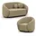 s-style möbel Polstergarnitur 2+1 Roundi, Bouclé, Luxus & Moderne Kollektion, Sofa mit Sessel beige