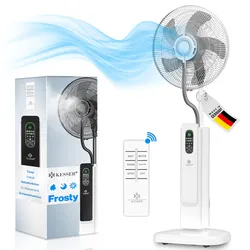 KESSER® Stand-Ventilator Frosty mit Wasser Ultraschall-Sprühnebel Wasserkühlung , inkl. Fernbedienung Timer-Funktion , Luftbefeuchter Leise ,  Nebelfunktion , Raumbefeuchter , Standventilator