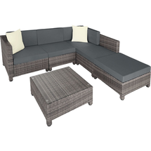 Tectake Polyrattan Lounge-Set grau 403835