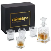 Relaxdays Whisky Set, 5-teilig, - transparent,