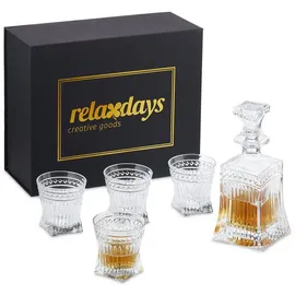 Relaxdays Whisky Set, 5-teilig, - transparent,