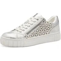 Marco Tozzi Damen Sneaker flach mit Reißverschluss Vegan, Silber (Lt. Grey Comb), 38 EU