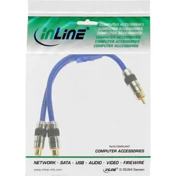 INLINE Cinch-Y-Kabel, 1x Cinch St / 2x Cinch Bu, 0,25m