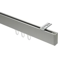 Interdeco GARDINENSTANGE INNENLAUF Smartline Paxo 480 cm (geteilt in 3 x 160 cm), 1-läufig, 14x35 mm Edelstahl-Optik