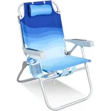 Leicht Strandstuhl, mit Kühltasche und Aufbewahrungstasche, 5-fach Verstellbar,Welle