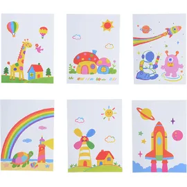 ideoon diy 2er-Set Kreative LED Acryl Maltafel für Kinder: Kabellose DIY Lampe mit Akku & 7 Buntstifte