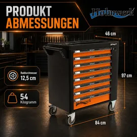 Trutzholm Werkstattwagen Stahl 252 tlg. Orange schwarz bestückt