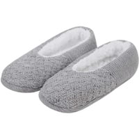 Strickhausschuhe Damen Indoor Schuhe Plüsch Bettschuhe Weiche Stoppersocken Ballerina Kuschelsocken Stricken Winterhausschuhe Rutschfeste Slipper Fuß Warme Plüschhausschuhe Weihnacht Geschenk - 38/39 EU