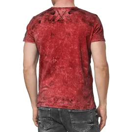 RUSTY NEAL T-Shirt RUSTY NEAL, Herren, Gr. 3XL, rot (weinrot), 100% Baumwolle, bedruckt, normal, Rundhals, Shirts T-Shirt, im coolen Used-Look-Design