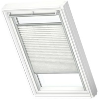 Velux Dachfensterplissee FHL Y85 1256S  (Farbe: Weiß gemustert - 1256S, Farbe Schiene: Aluminium, Manuell)