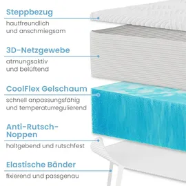 Bestschlaf Gelschaum-Topper, 4 cm dick, 90x200 cm