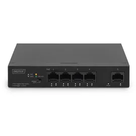 Digitus Gigabit PoE Switch 4-Port PoE + 1-port Uplink Port RJ45, 60 W, af/at