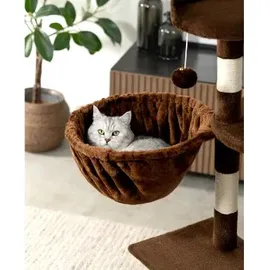 LIONTO Liegemulde für Kratzbäume, Liegefläche mit stabilem Metallrahmen & 25 cm Tiefe, braun