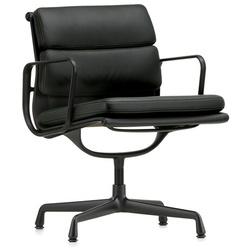 Vitra Besucherstuhl Soft-Pad schwarz, Designer Charles & Ray Eames, 84.5x58x50 cm