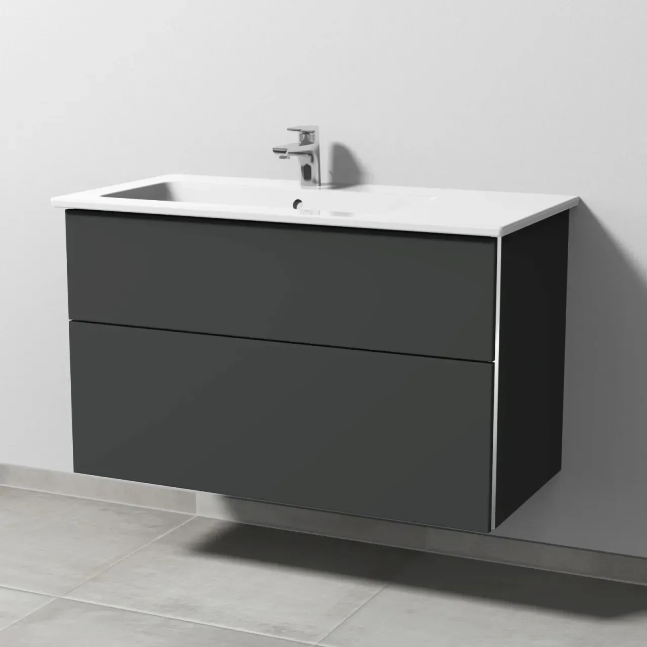Sanipa 3way Keramik-Set Keramik-Waschtisch und Unterbau (BP325) BP3251B