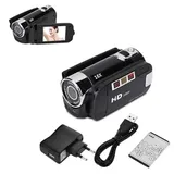 Fictory HD Digital Camcorder Digital Camcorder Full HD 270 ° Drehung 1080P 16X High Definition Digital Camcorder DV Camcorder 1080P Camcorder (EU-Schwarz)