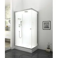 Komplettdusche Aurlane Silver zen 80 x 110 x 217 cm silber-matt