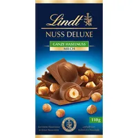 Lindt Schokolade | NUSS DELUXE Tafel Vollmilch Haselnuss | 110g | Vollmilch-Schokolade mit gerösteten Haselnüsse in feiner Nusscrème | Schokoladen-Tafel