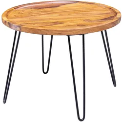 KADIMA DESIGN Sheeshamholz Couchtisch, Haarnadelbeine, modernes Design, große Ablagefläche.