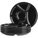 Mäser Fondueteller Set, Porzellan - Schwarz