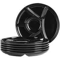 Mäser Fondueteller Set, Porzellan - Schwarz