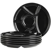 Mäser Fondueteller Set, Porzellan - Schwarz