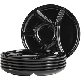 Mäser Fondueteller Set, Porzellan - Schwarz