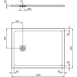 Ideal Standard Ultra Flat S + Rechteck-Duschwanne, T5595FR,