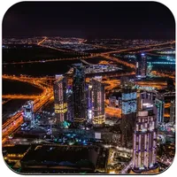 Untersetzer aus Kork – Dubai La Nuit Stadtlandschaft Licht – 1 Stück (95 x 95 mm)
