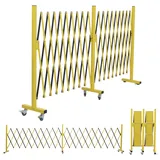 Mendler Alu Absperrgitter HWC-B34 Scherengitter Schutzgitter mit Rollen 110x60-500cm gelb/schwarz